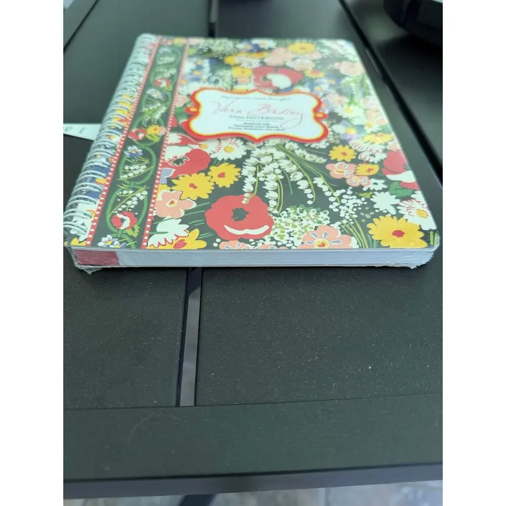 Vera Bradley Small Spiral Notebook in Poppy Fields Floral Hardcover Journal